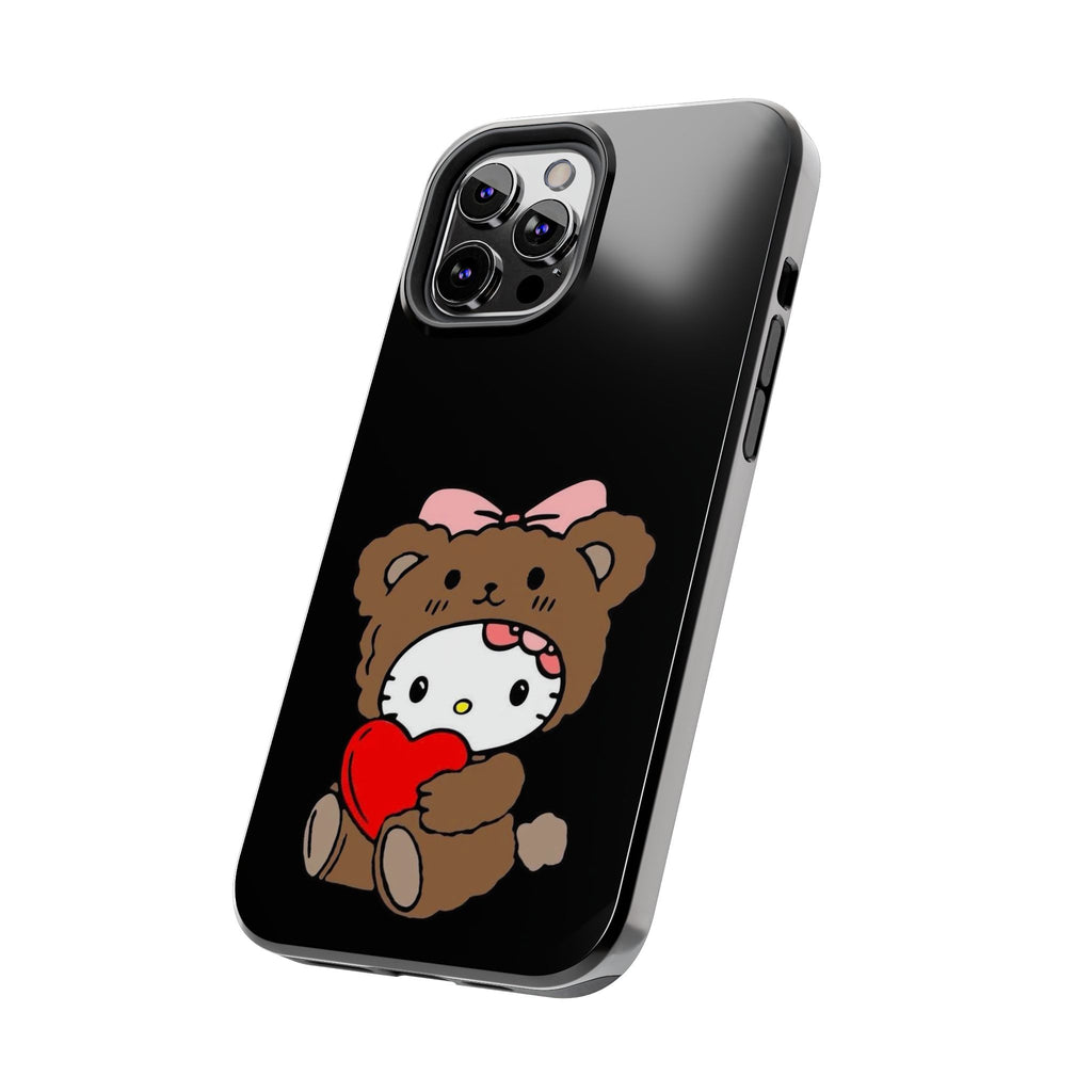 Cute Hello Kitty Bear Heart Tough Phone Case — Protective Cute Cartoon iPhone Cover
