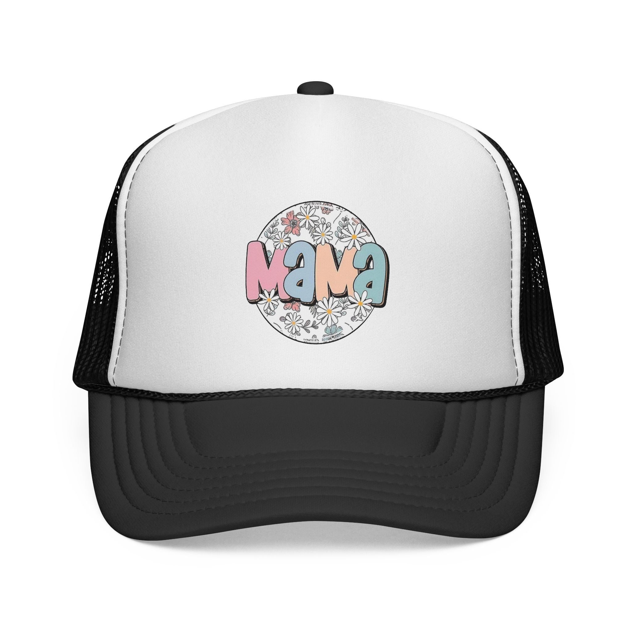 Mama Floral Trucker Hat — Retro Pastel Mom Cap