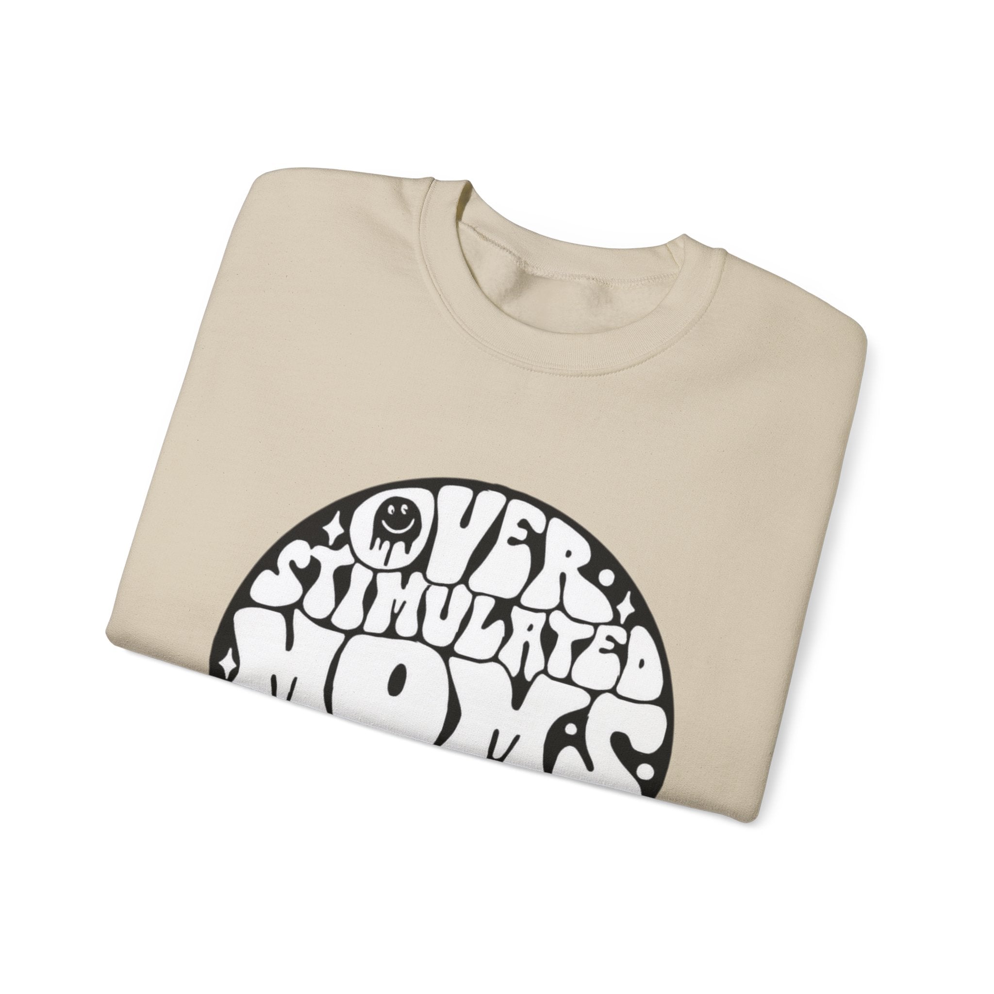 Retro 'Overstimulated Moms Club' Sweatshirt – Vintage Psychedelic Graphic Crewneck