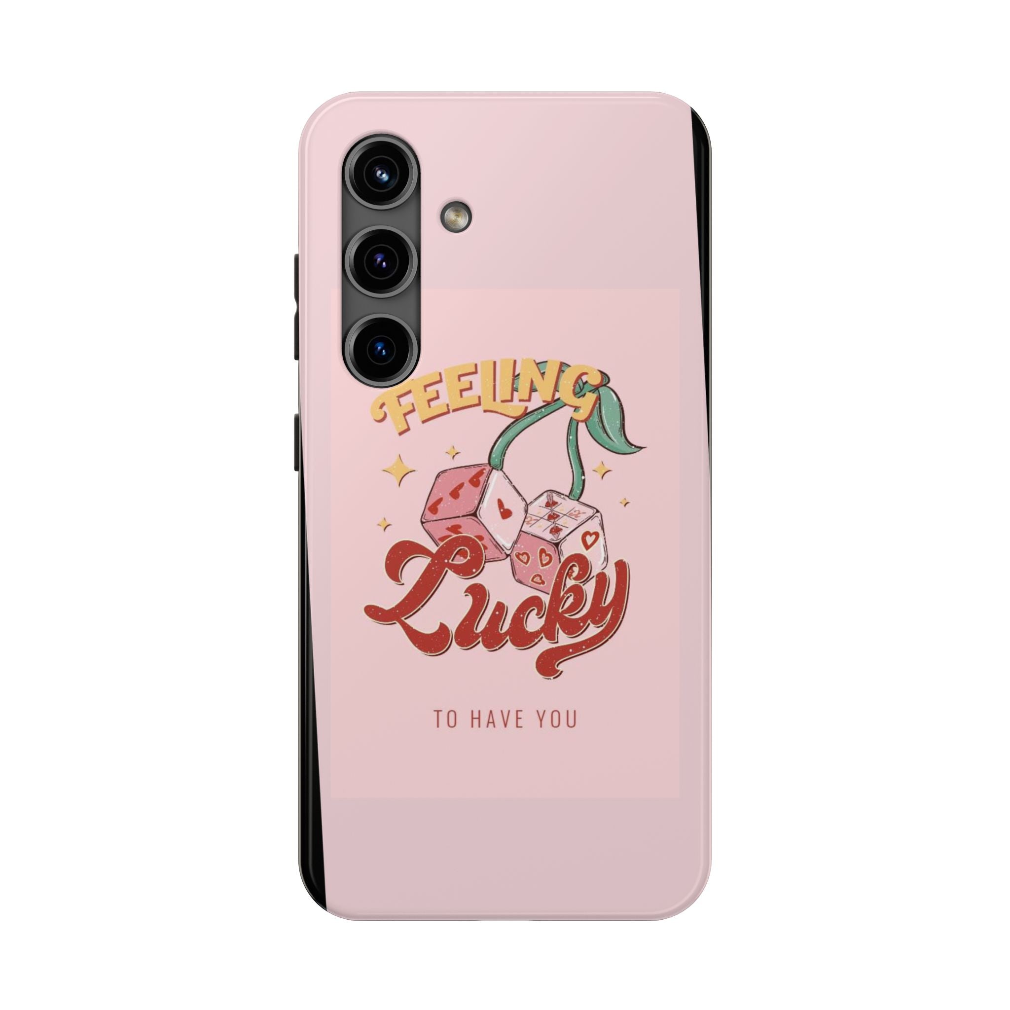 Feeling Lucky Phone Case — Pink Retro Dice Cherry Design