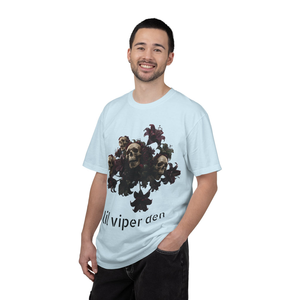 Lil Viper Den Skull Floral Tee — Gothic Graphic T-Shirt
