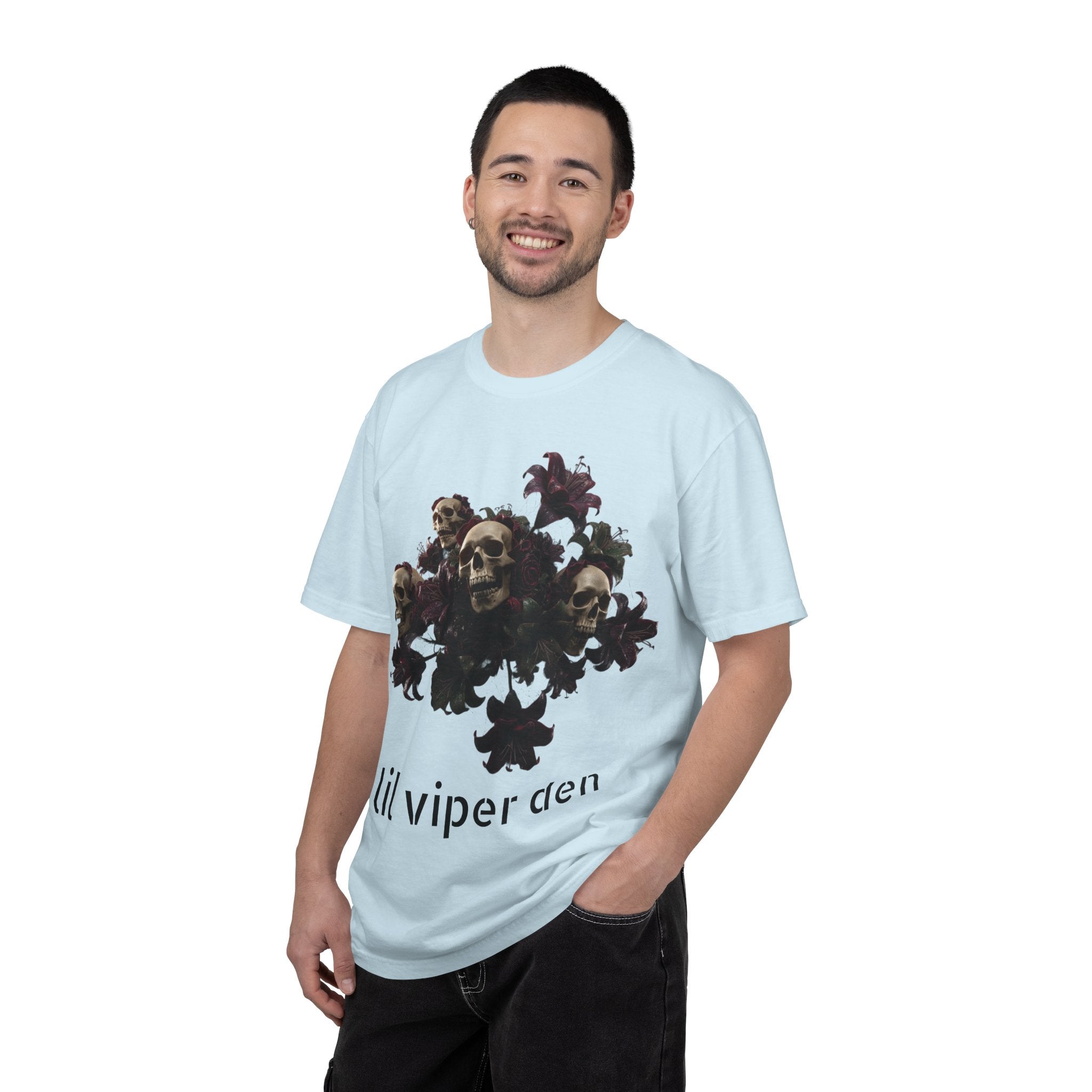 Lil Viper Den Skull Floral Tee — Gothic Graphic T-Shirt