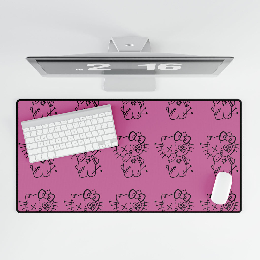 hello kitty gothic  Pattern Desk Mat – Cute Hello Kitty Style Mouse Pad Surface