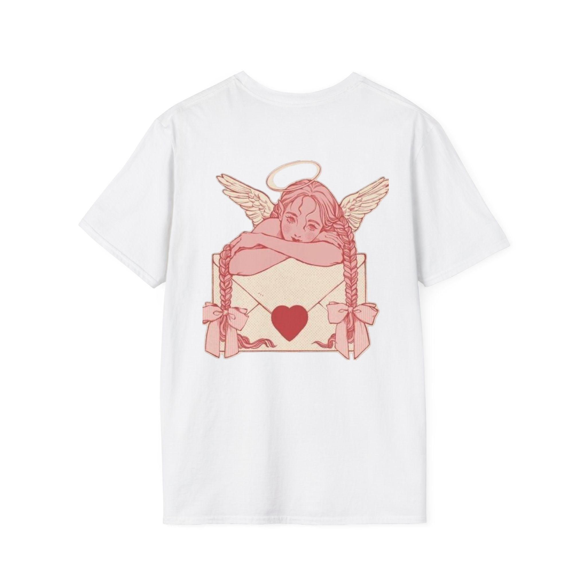 valentines Cherub Angel Love T-Shirt — Vintage Pink Valentine Heart Graphic Tee