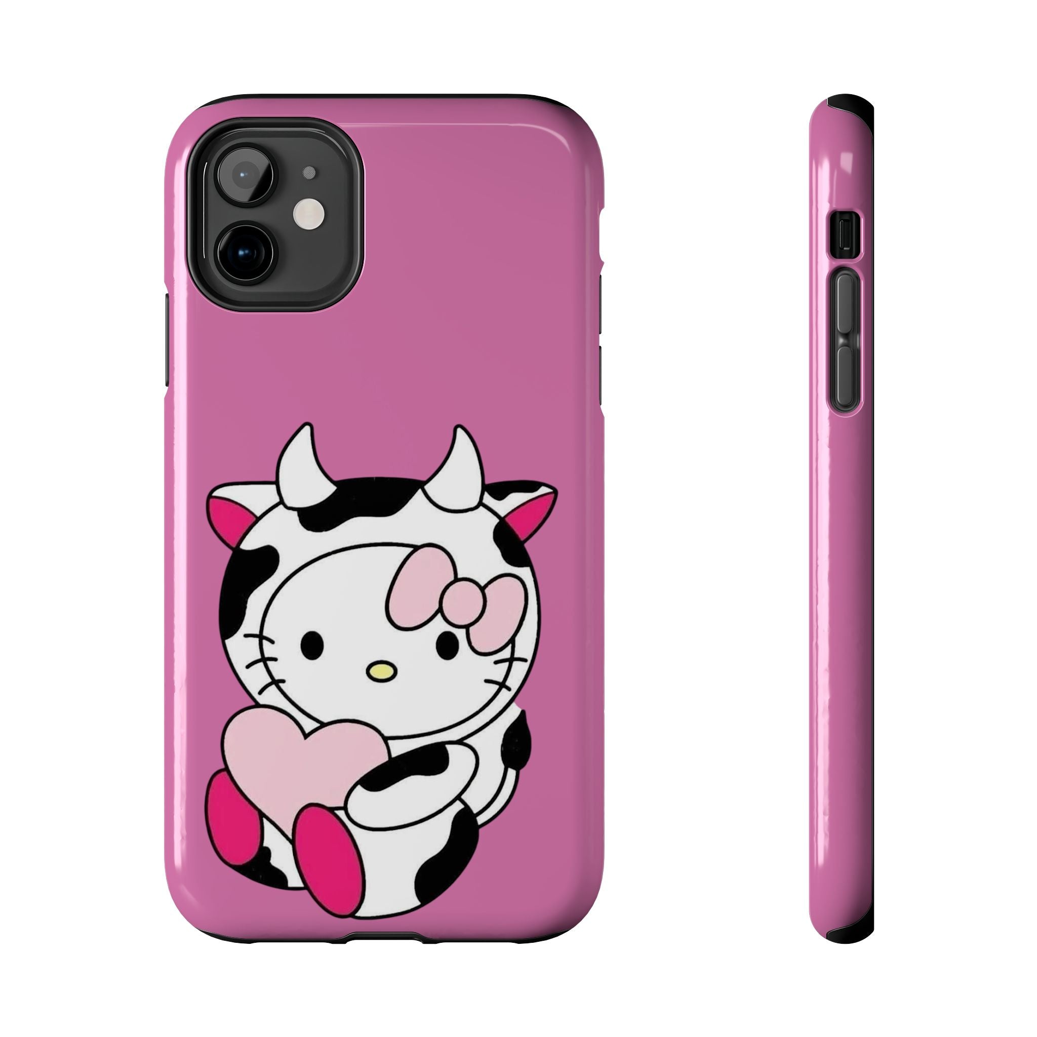 Hello Kitty Cow Cute Tough Phone Case – Pink Heart Protective Cover