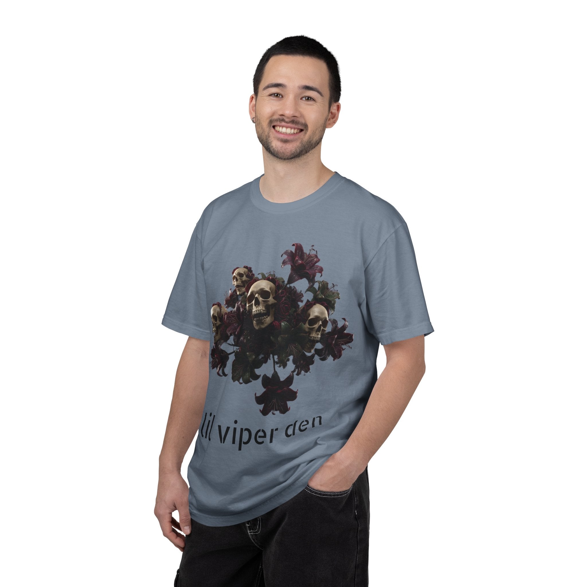 Lil Viper Den Skull Floral Tee — Gothic Graphic T-Shirt