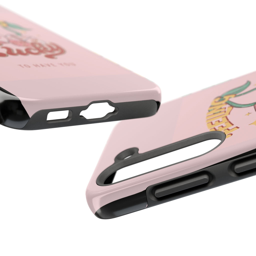 Feeling Lucky Phone Case — Pink Retro Dice Cherry Design