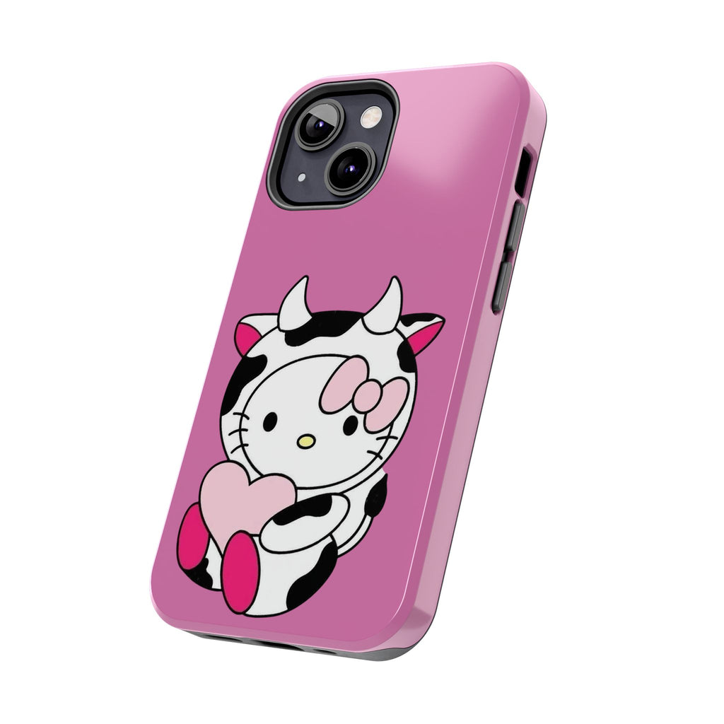 Hello Kitty Cow Cute Tough Phone Case – Pink Heart Protective Cover
