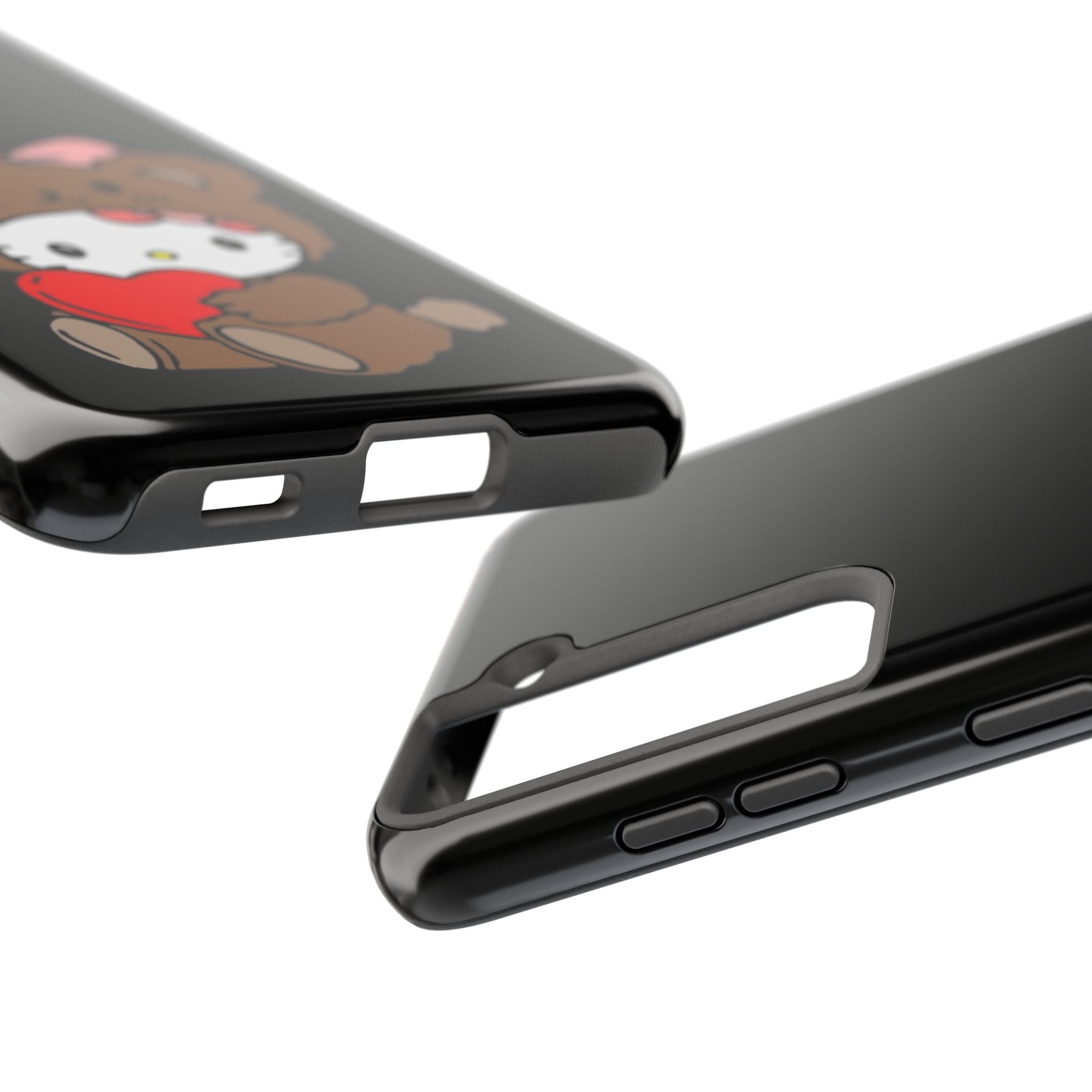 Cute Hello Kitty Bear Heart Tough Phone Case — Protective Cute Cartoon iPhone Cover