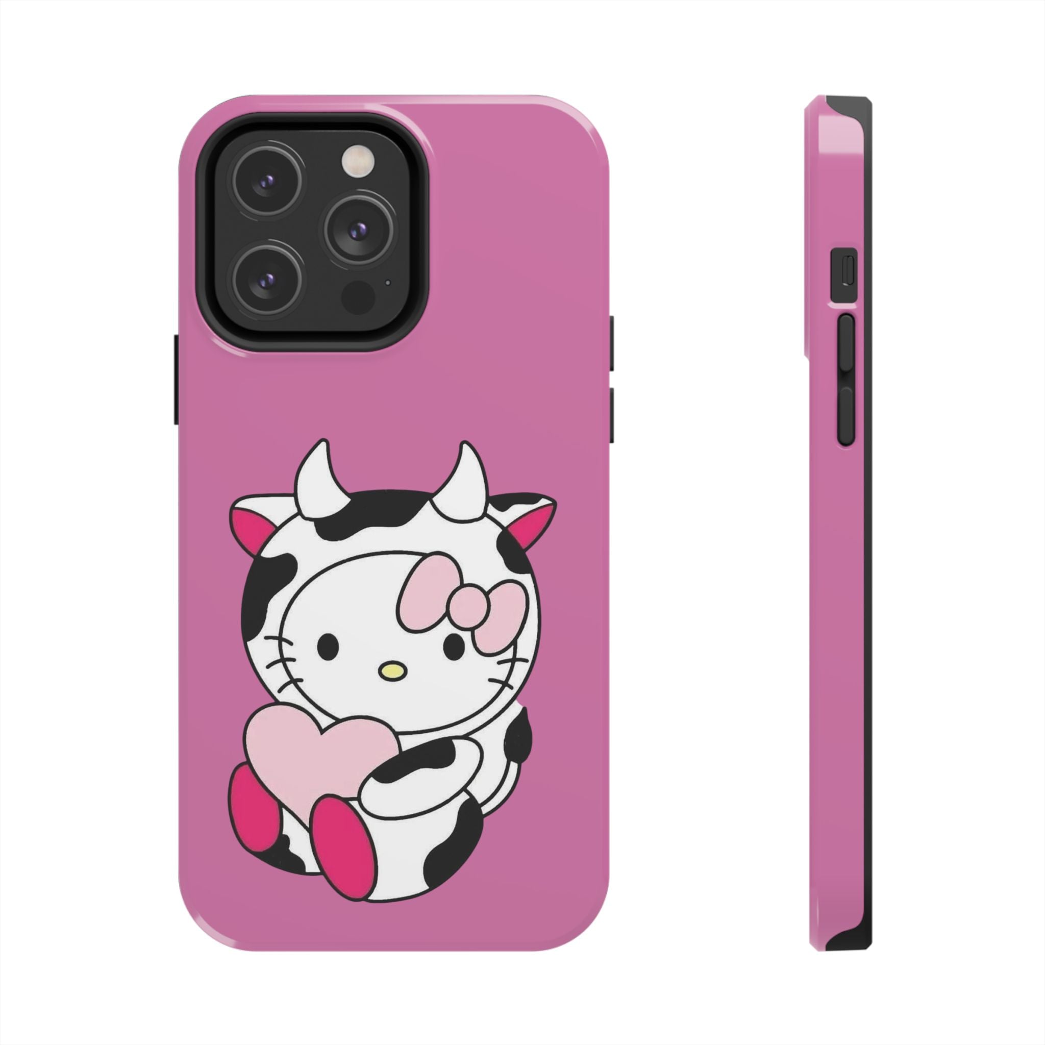 Hello Kitty Cow Cute Tough Phone Case – Pink Heart Protective Cover