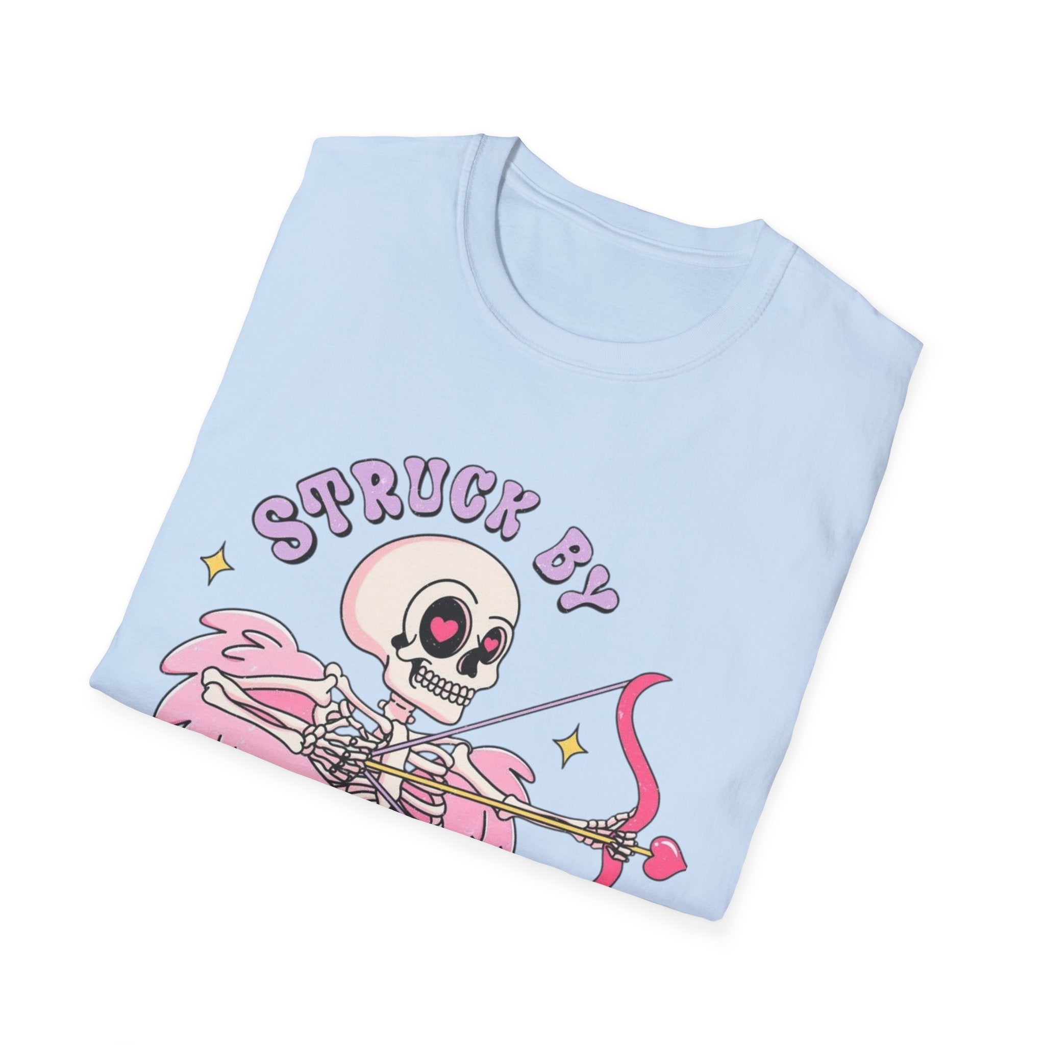 Cupid Skeleton T-Shirt — "Struck by Cupid" Cute Gothic Valentine Tee