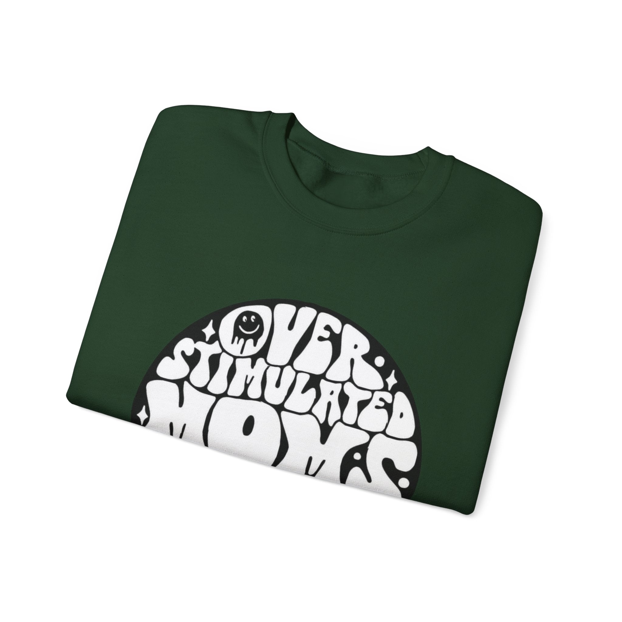 Retro 'Overstimulated Moms Club' Sweatshirt – Vintage Psychedelic Graphic Crewneck