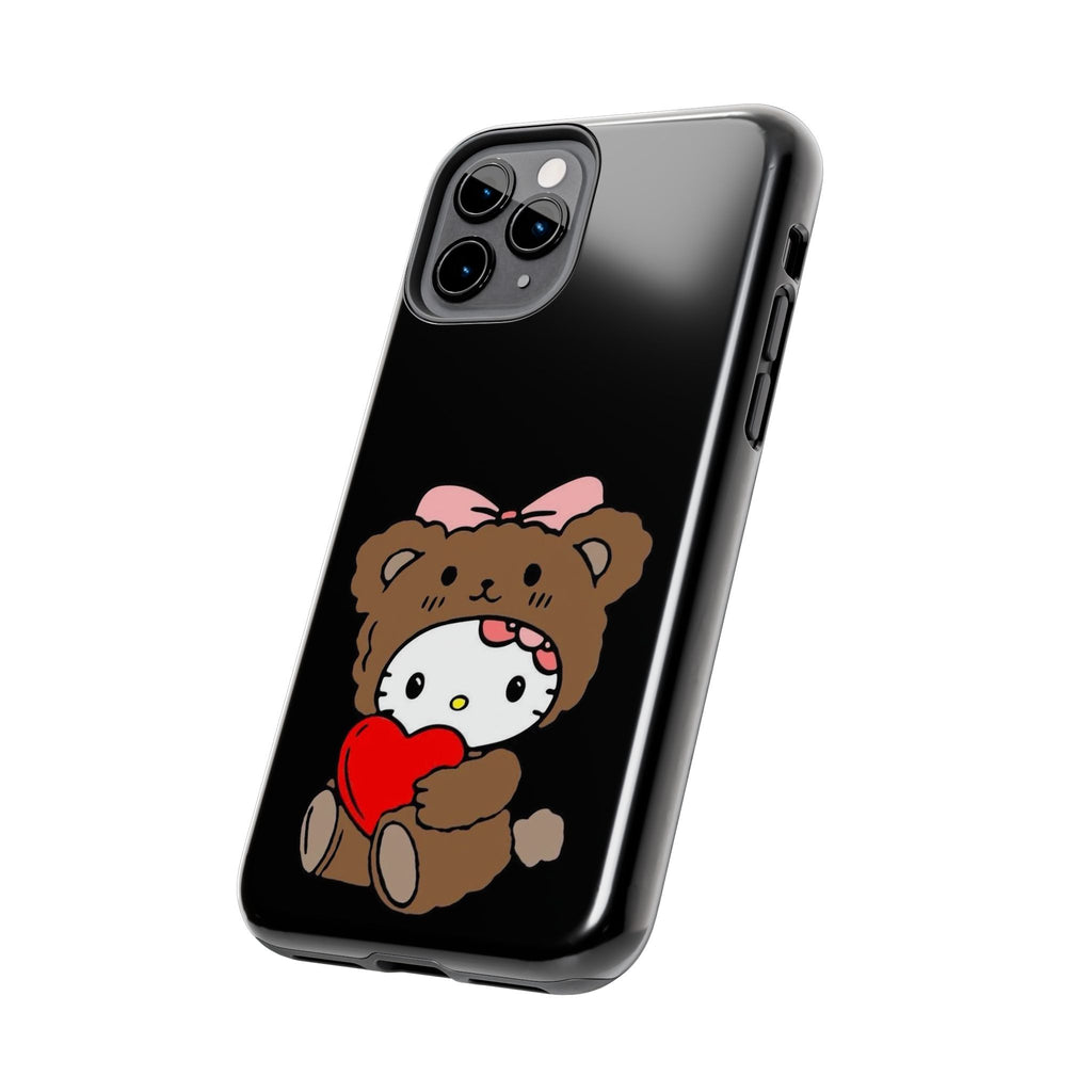 Cute Hello Kitty Bear Heart Tough Phone Case — Protective Cute Cartoon iPhone Cover