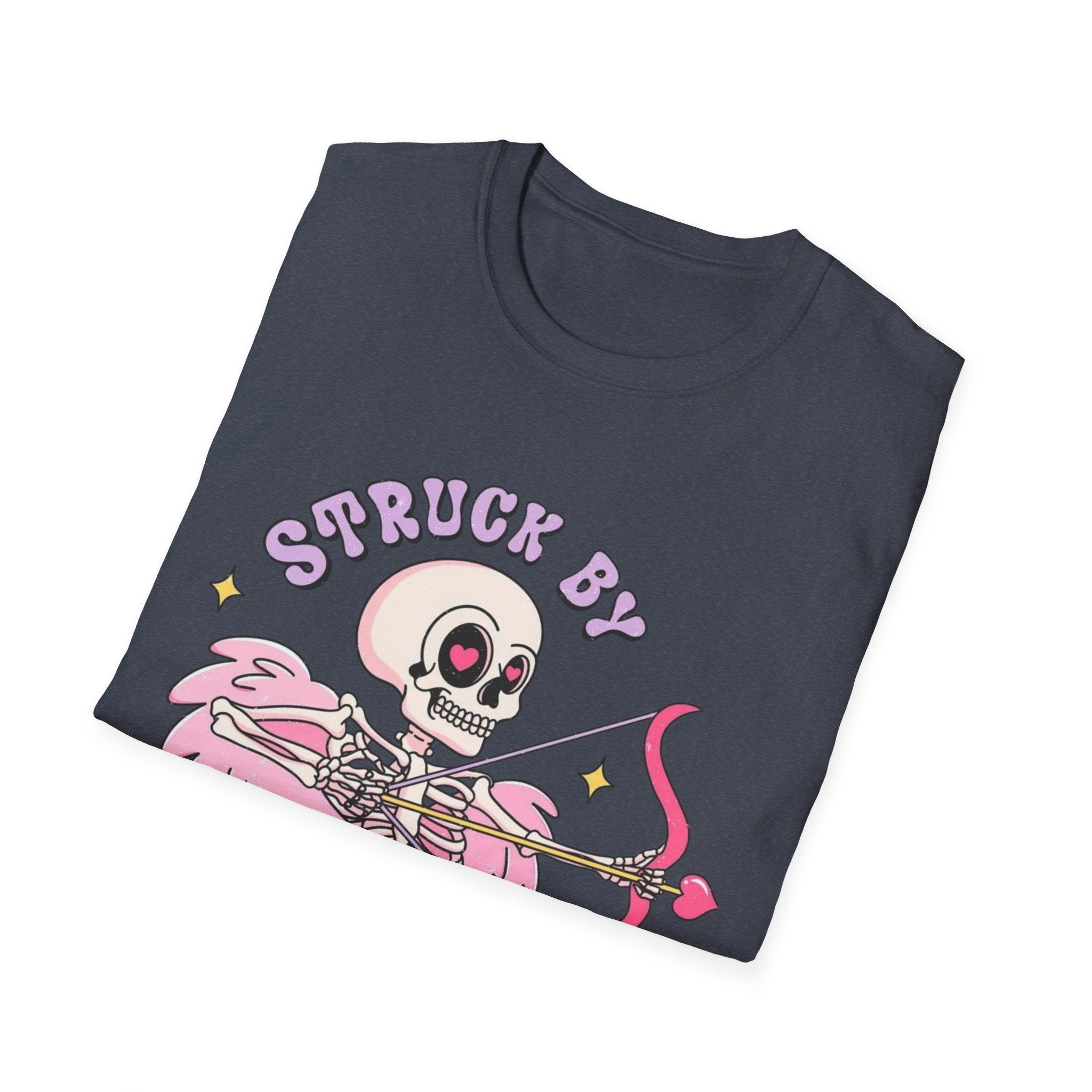 Cupid Skeleton T-Shirt — "Struck by Cupid" Cute Gothic Valentine Tee