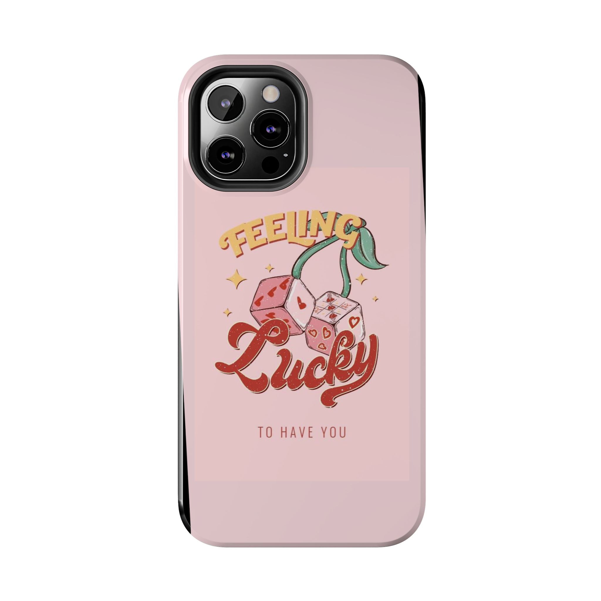 Feeling Lucky Phone Case — Pink Retro Dice Cherry Design