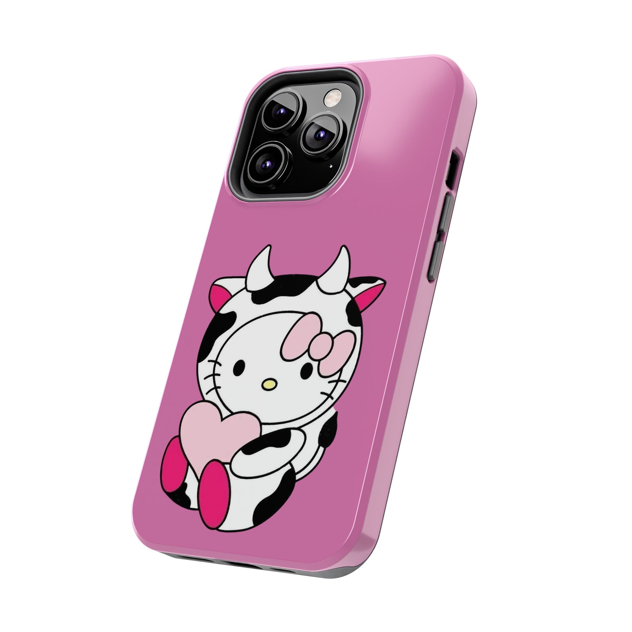 Hello Kitty Cow Cute Tough Phone Case – Pink Heart Protective Cover