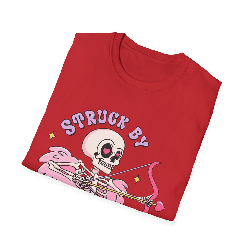 Cupid Skeleton T-Shirt — "Struck by Cupid" Cute Gothic Valentine Tee