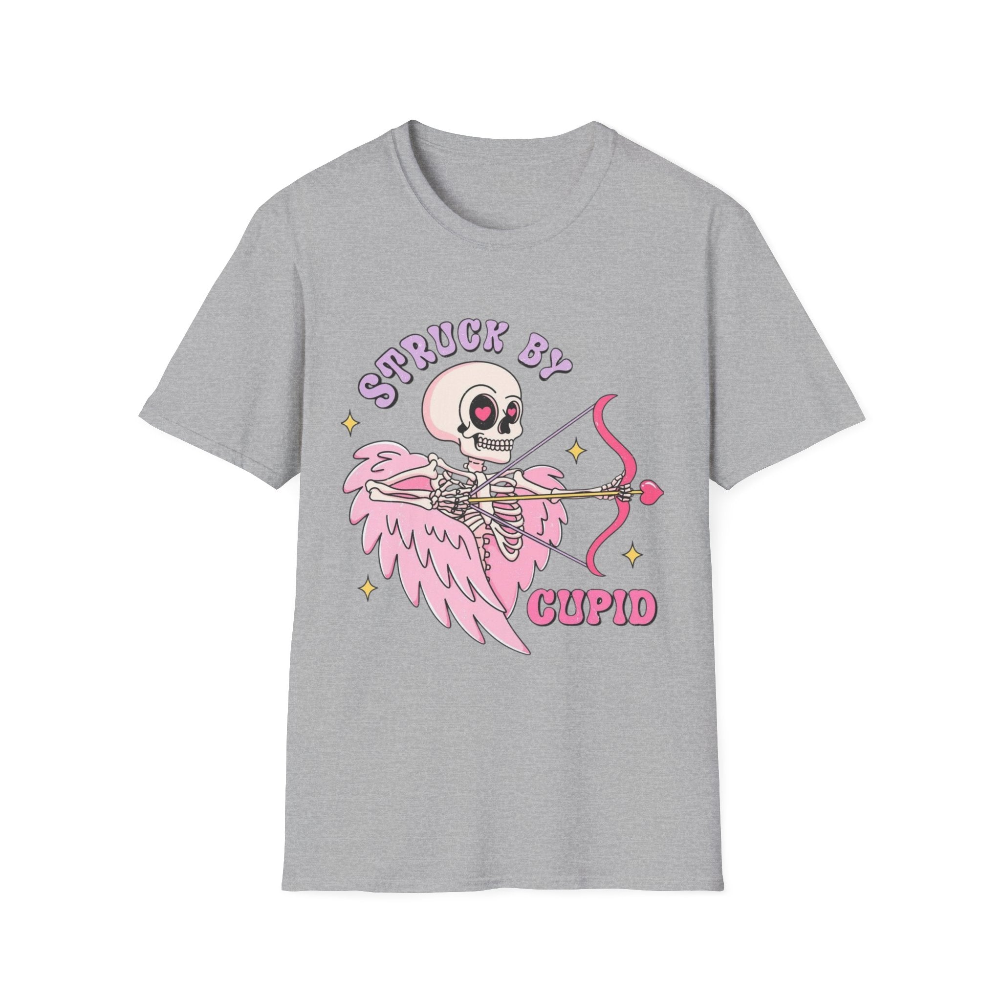 Cupid Skeleton T-Shirt — "Struck by Cupid" Cute Gothic Valentine Tee