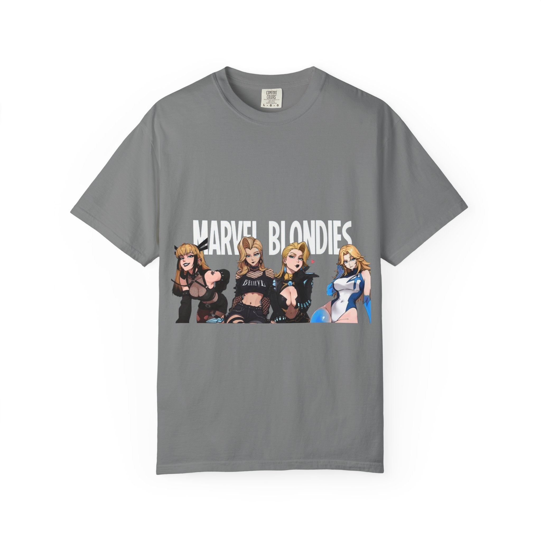 marvel Waifu Squad Graphic T‑Shirt — Four Female Characters Front Print