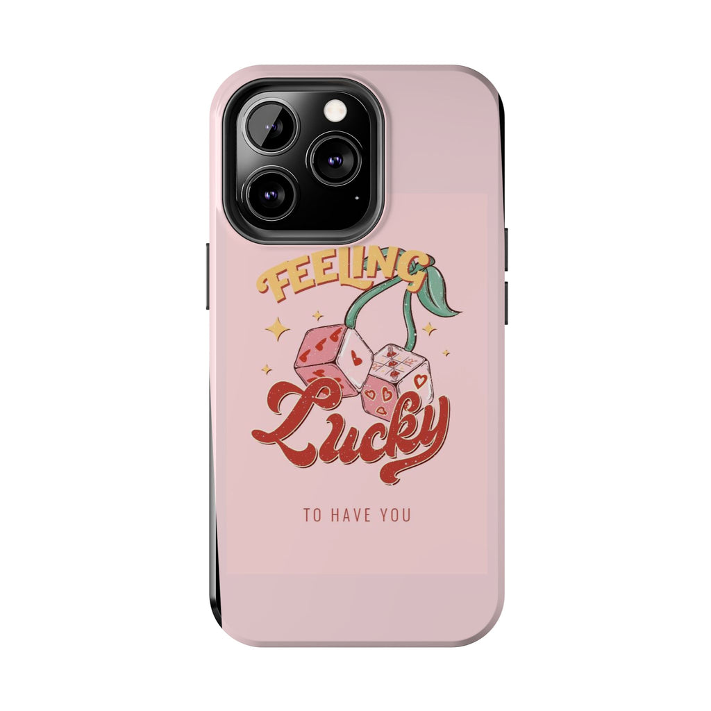 Feeling Lucky Phone Case — Pink Retro Dice Cherry Design