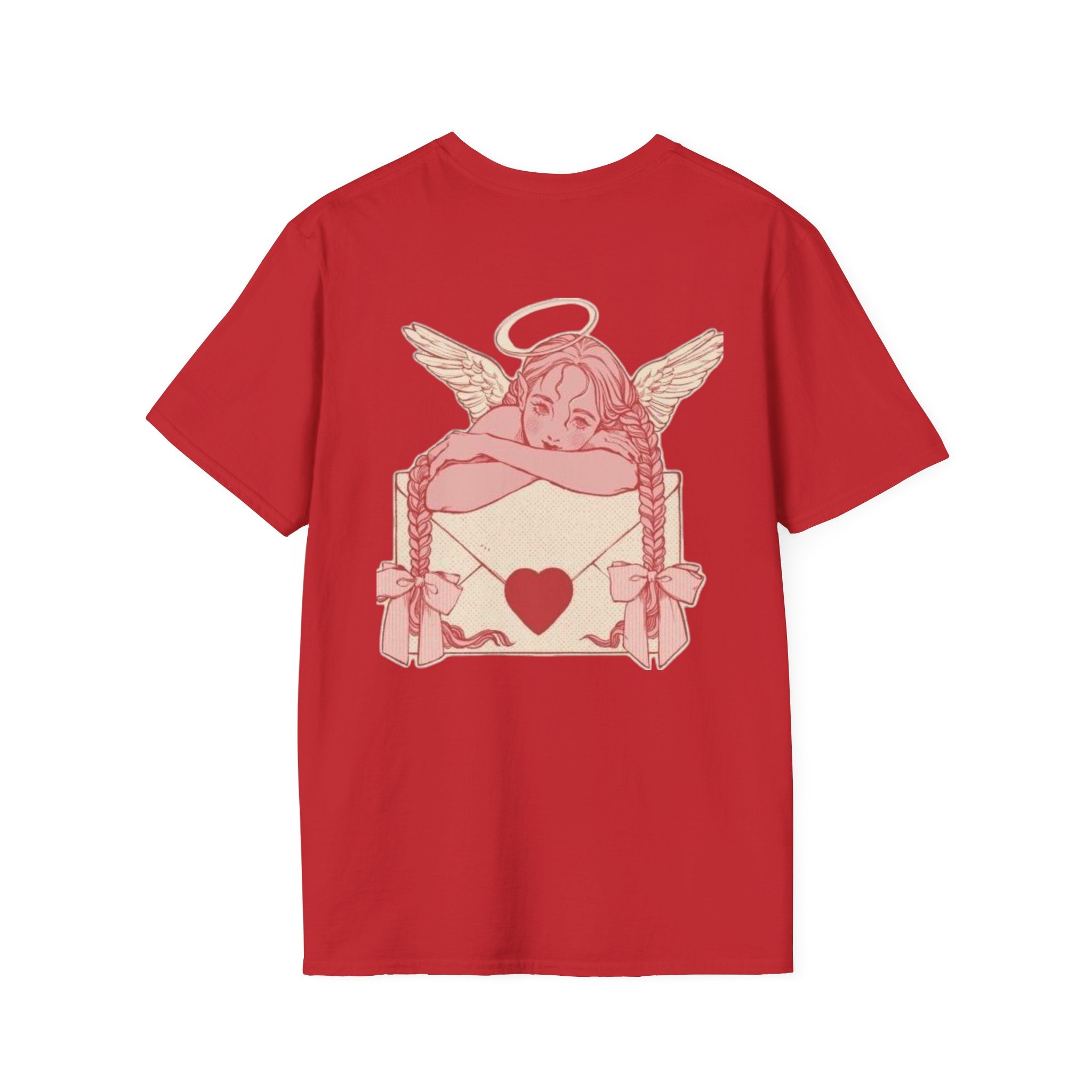 valentines Cherub Angel Love T-Shirt — Vintage Pink Valentine Heart Graphic Tee