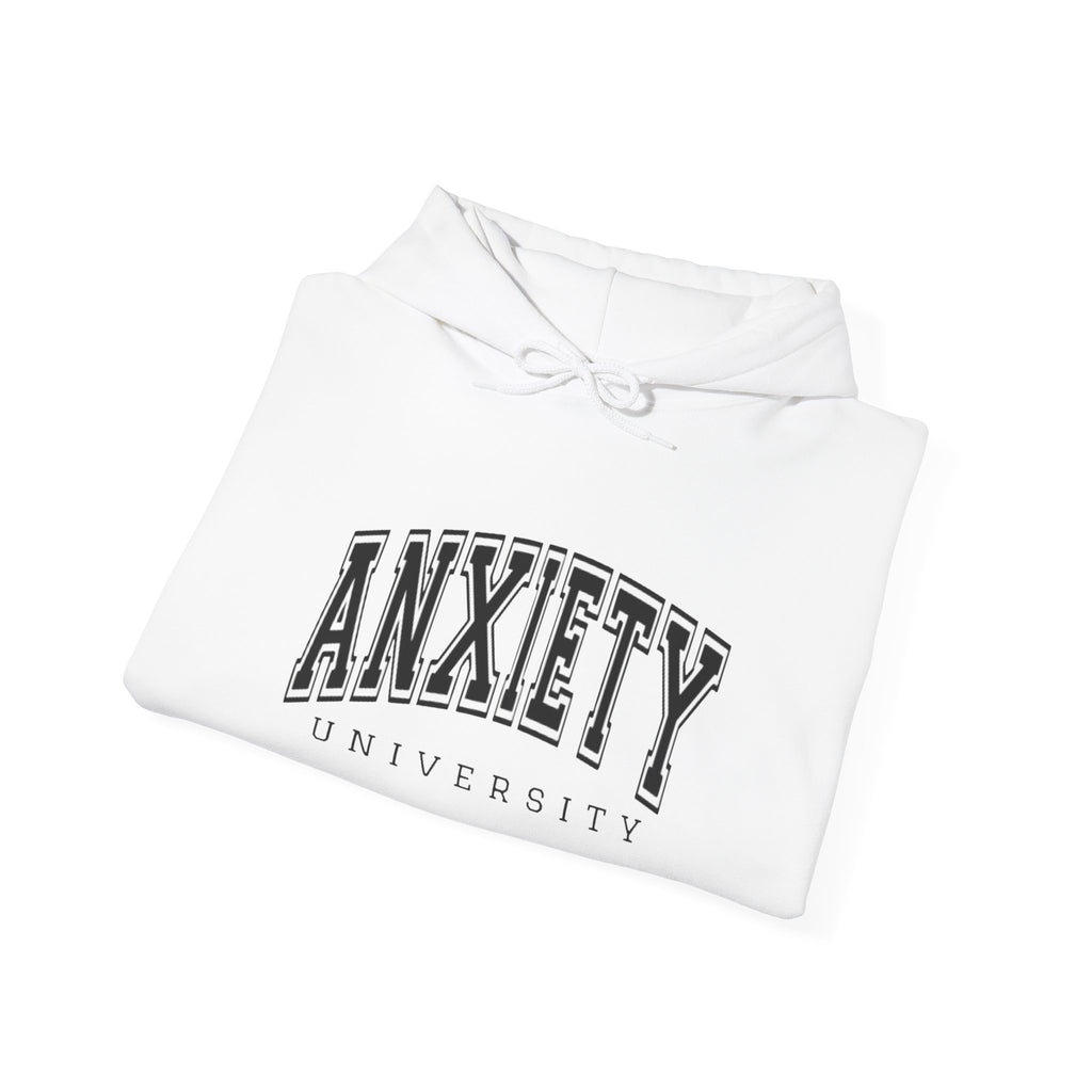Anxiety University Hoodie – Funny Retro Campus Sweatshirt
