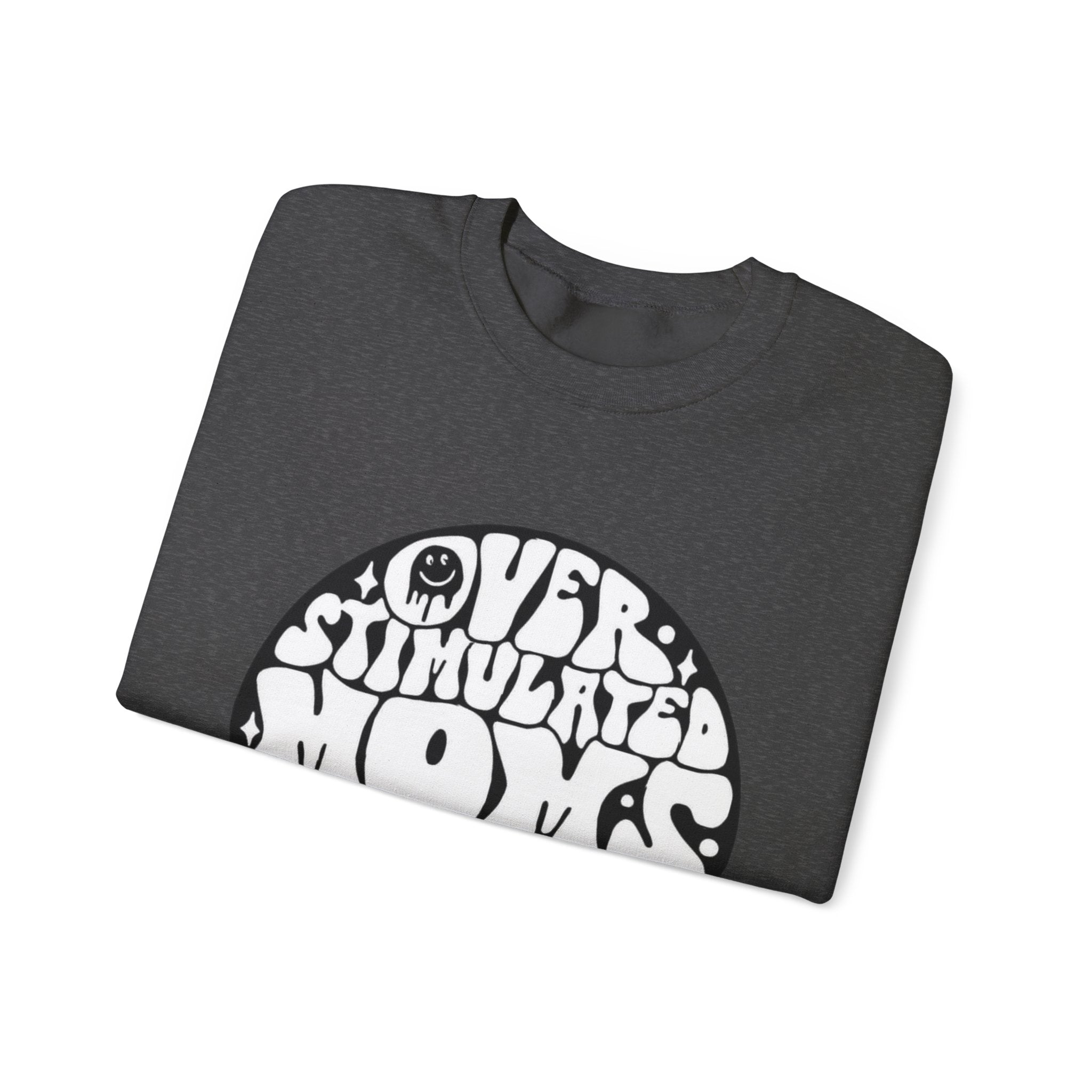 Retro 'Overstimulated Moms Club' Sweatshirt – Vintage Psychedelic Graphic Crewneck