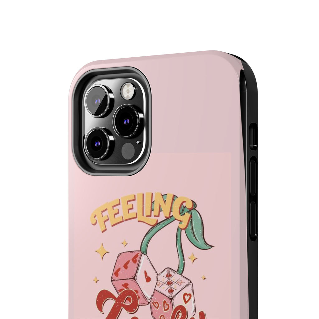 Feeling Lucky Phone Case — Pink Retro Dice Cherry Design