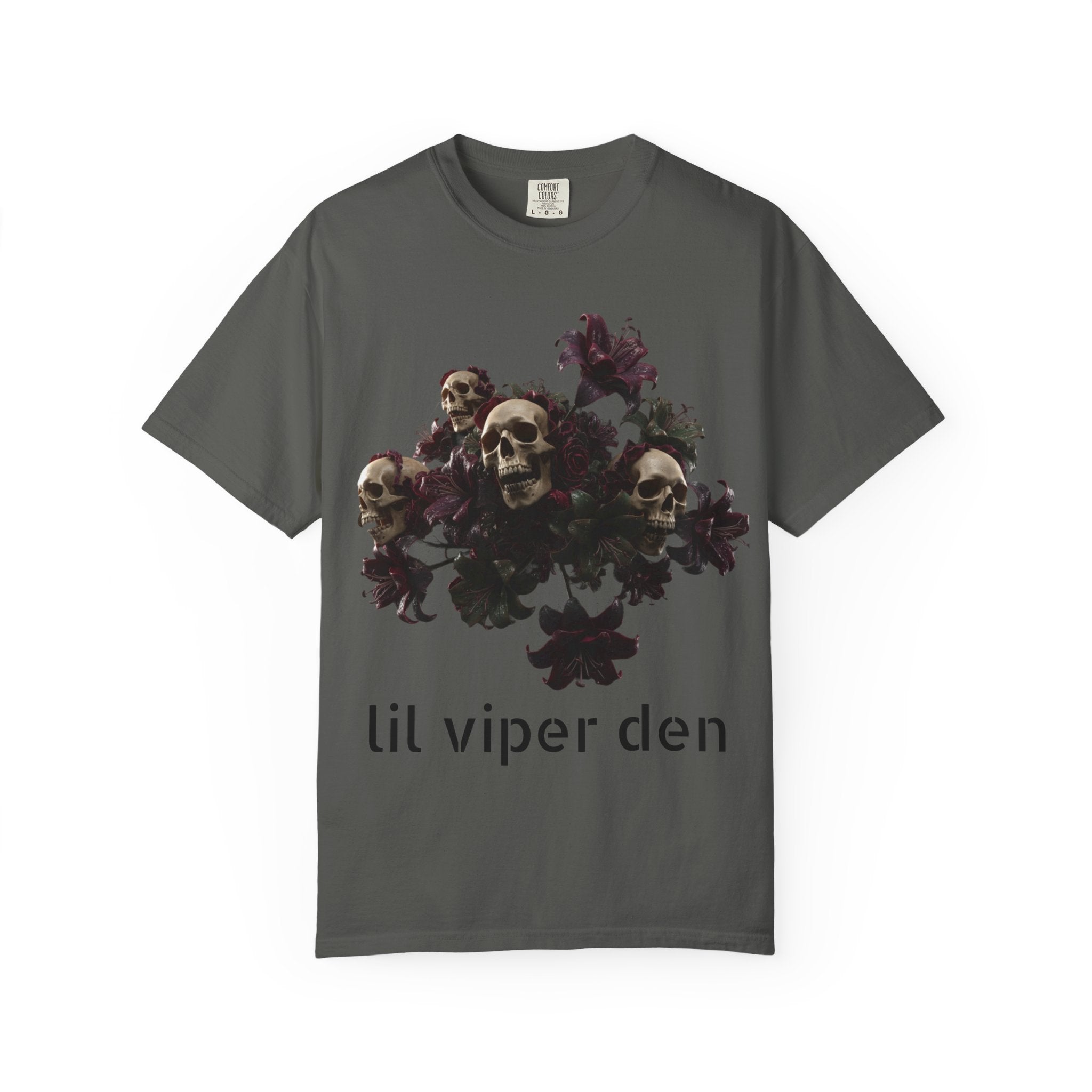 Lil Viper Den Skull Floral Tee — Gothic Graphic T-Shirt