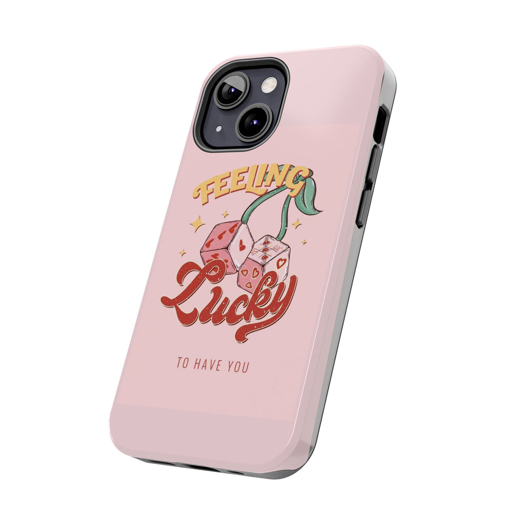 Feeling Lucky Phone Case — Pink Retro Dice Cherry Design