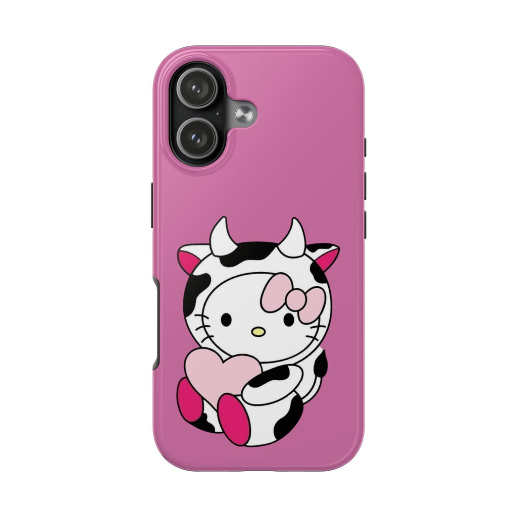 Hello Kitty Cow Cute Tough Phone Case – Pink Heart Protective Cover