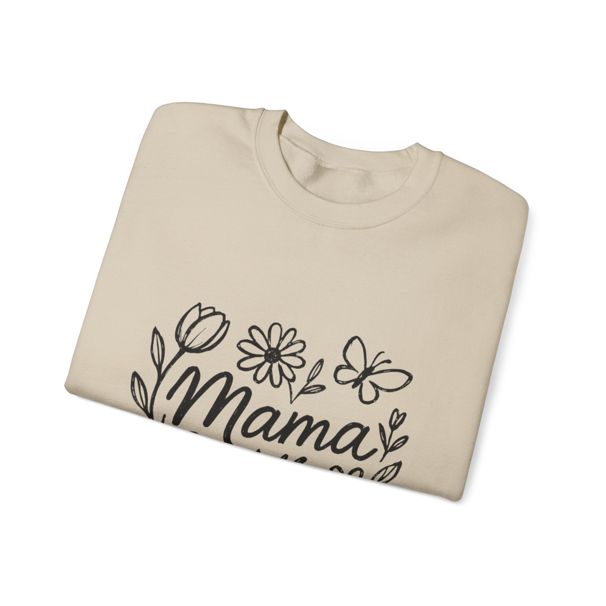 Mama Floral Crewneck Sweatshirt – Hand-Drawn Flowers