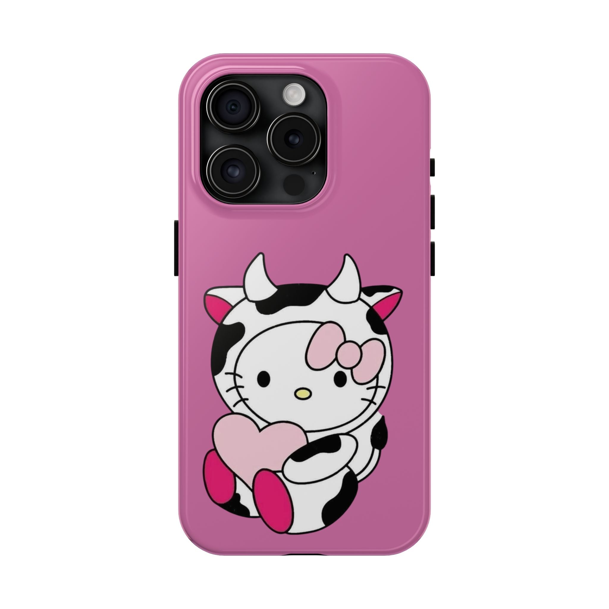 Hello Kitty Cow Cute Tough Phone Case – Pink Heart Protective Cover