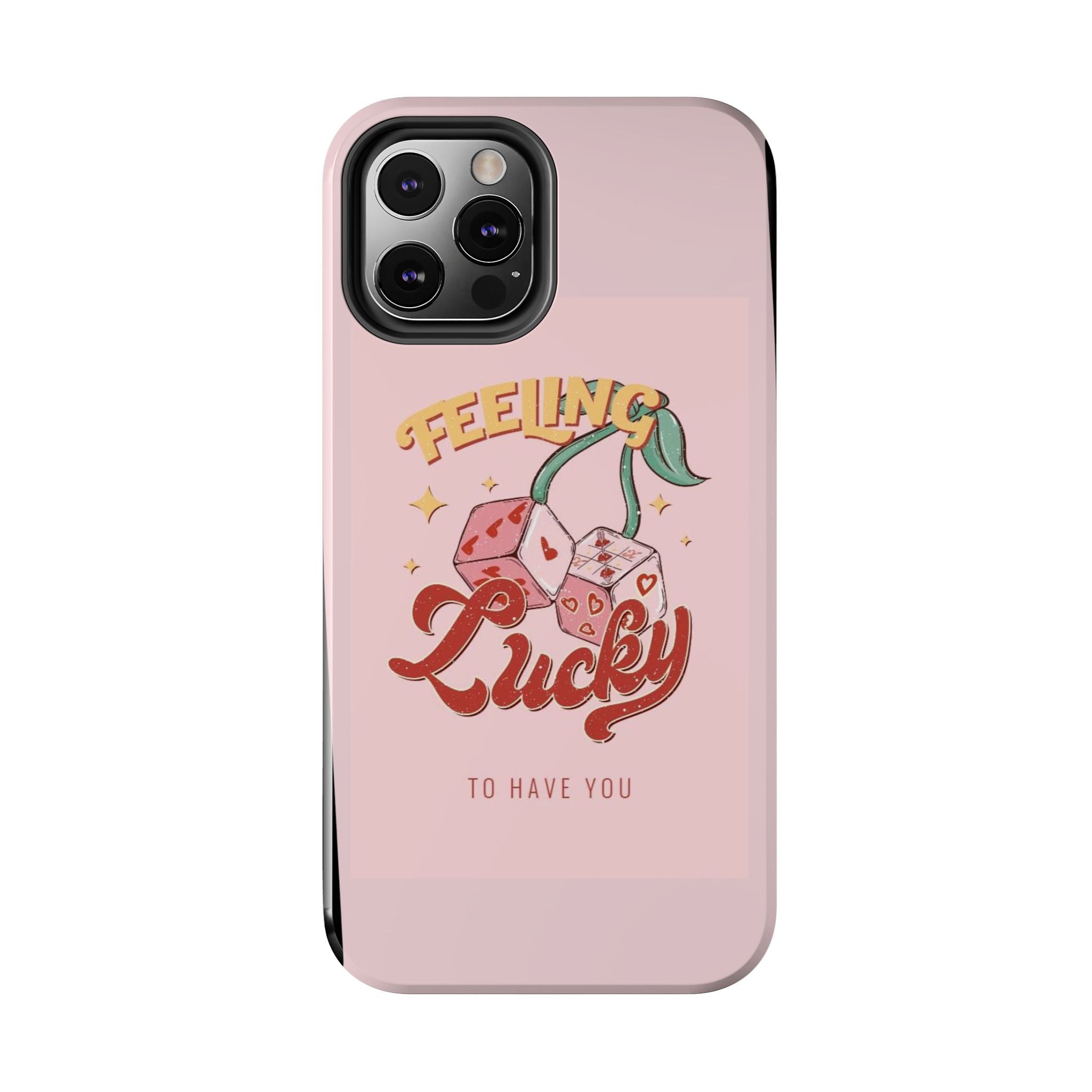 Feeling Lucky Phone Case — Pink Retro Dice Cherry Design