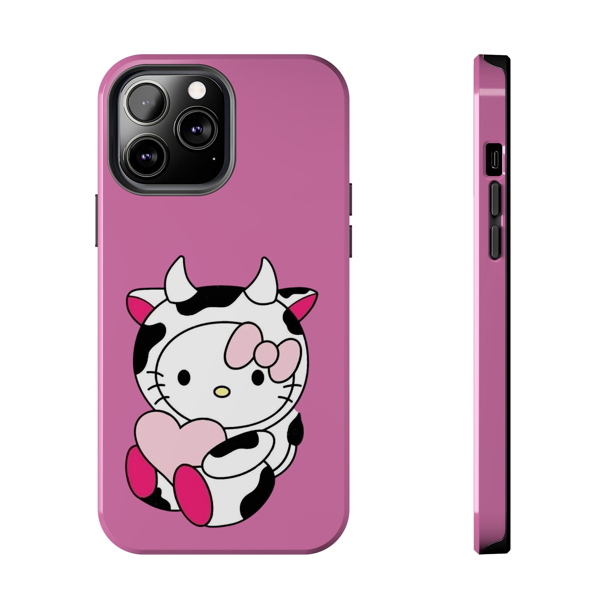 Hello Kitty Cow Cute Tough Phone Case – Pink Heart Protective Cover