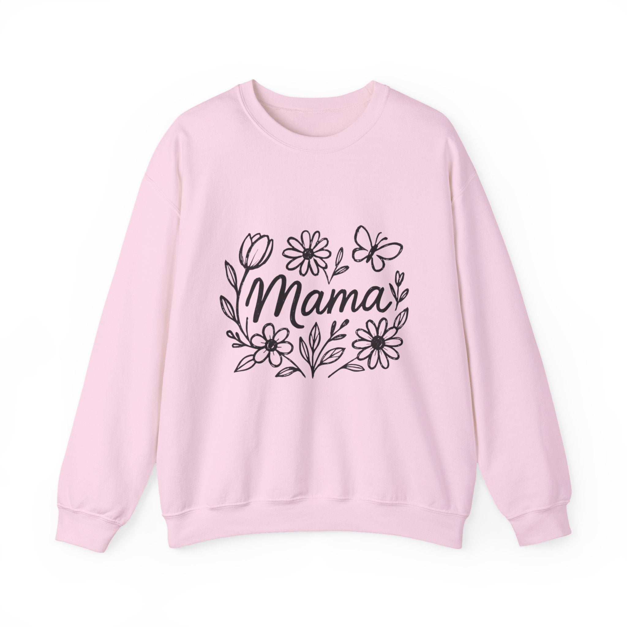 Mama Floral Crewneck Sweatshirt – Hand-Drawn Flowers