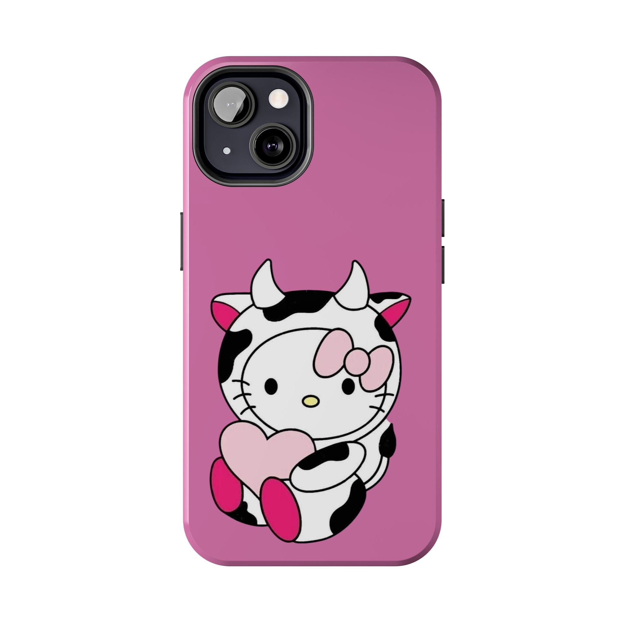 Hello Kitty Cow Cute Tough Phone Case – Pink Heart Protective Cover