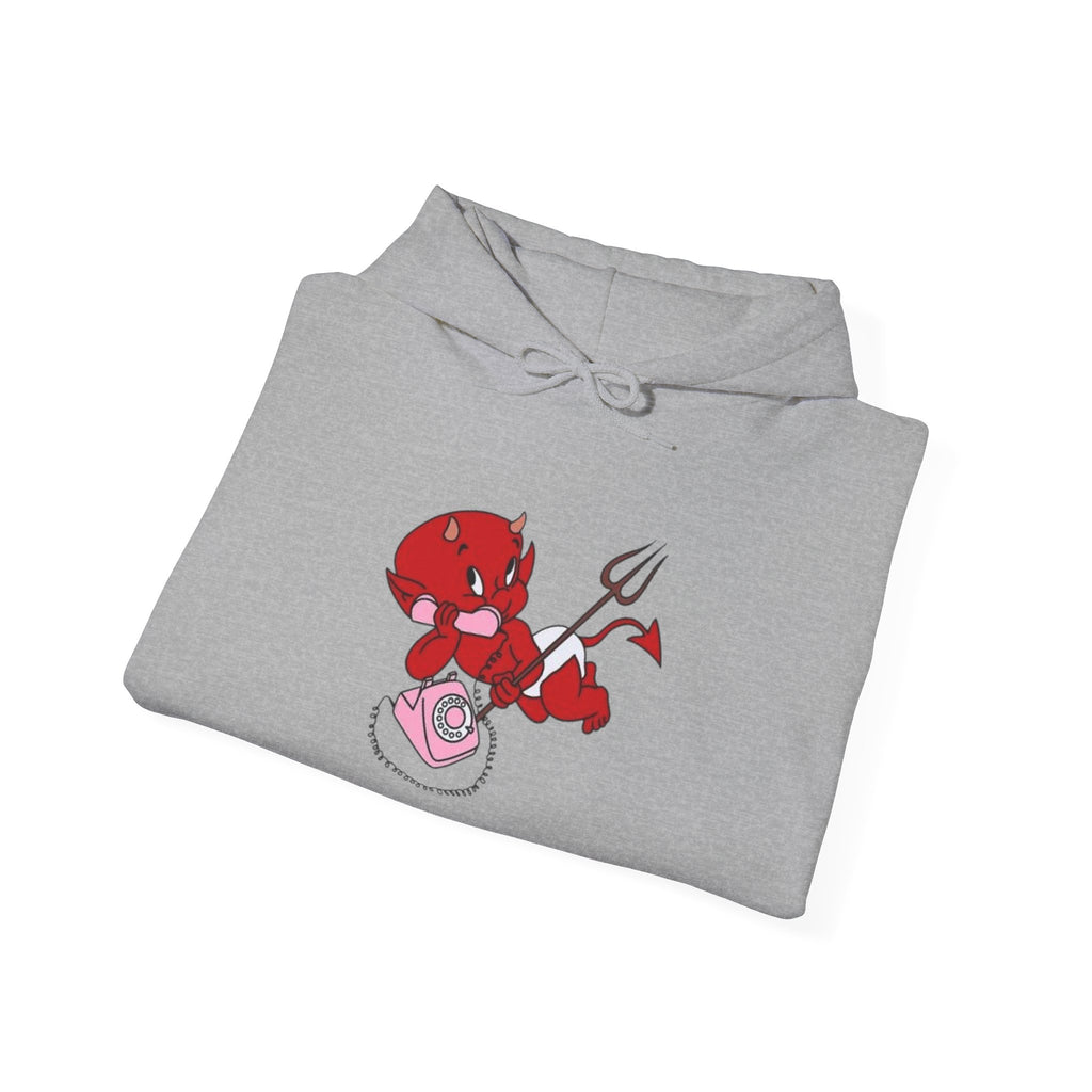 Devil Cupid Hoodie – Playful Valentine Demon Holding Heart Bag Graphic Hoodie