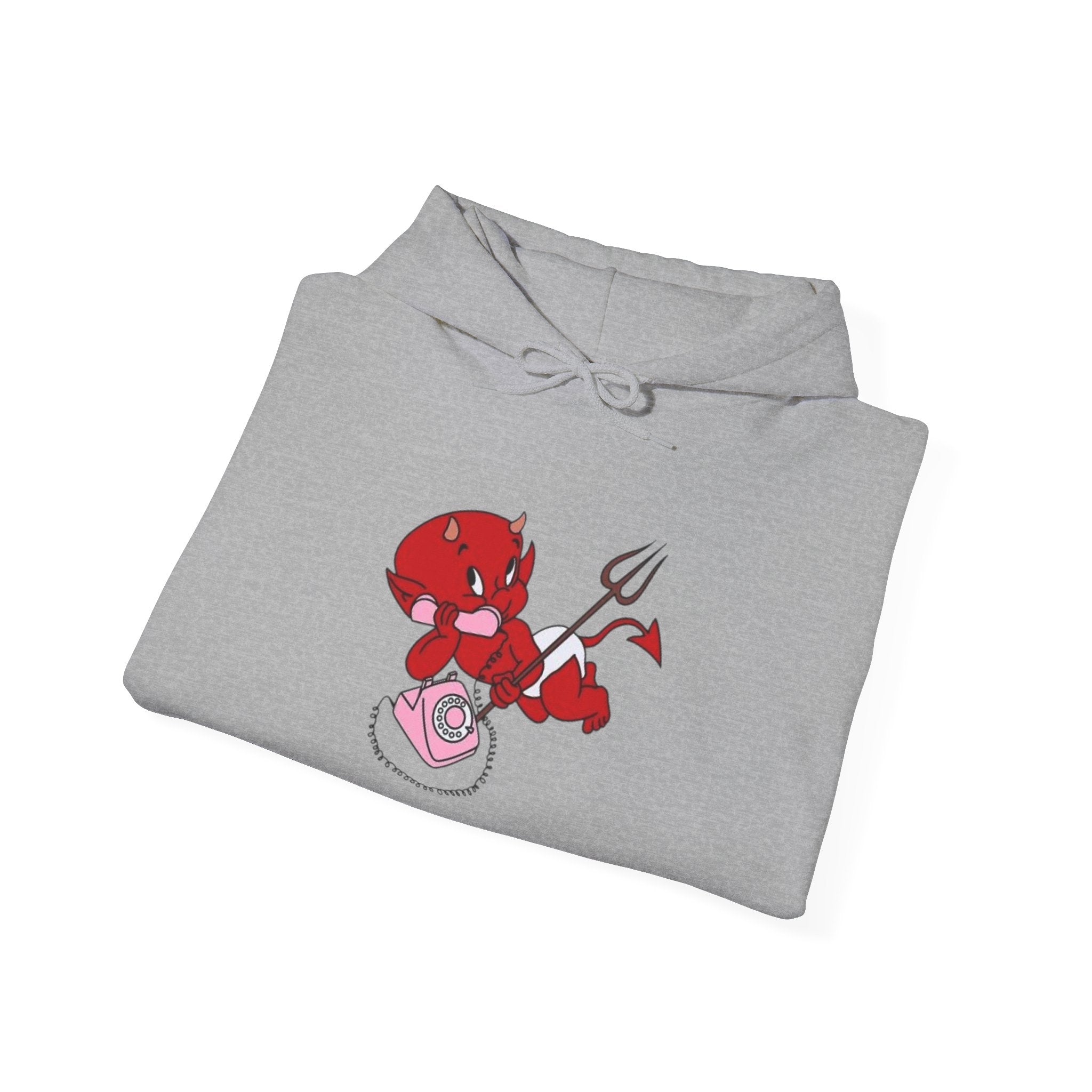 Devil Cupid Hoodie – Playful Valentine Demon Holding Heart Bag Graphic Hoodie