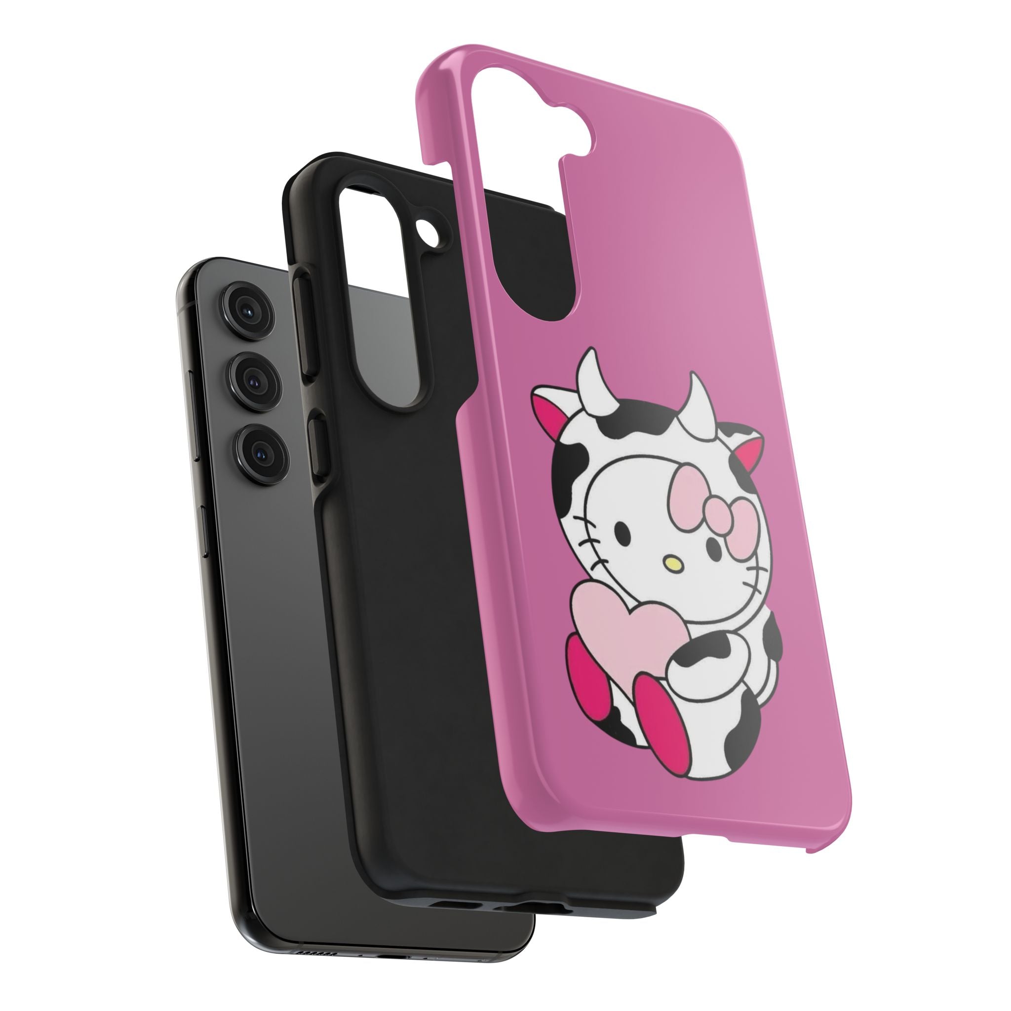 Hello Kitty Cow Cute Tough Phone Case – Pink Heart Protective Cover