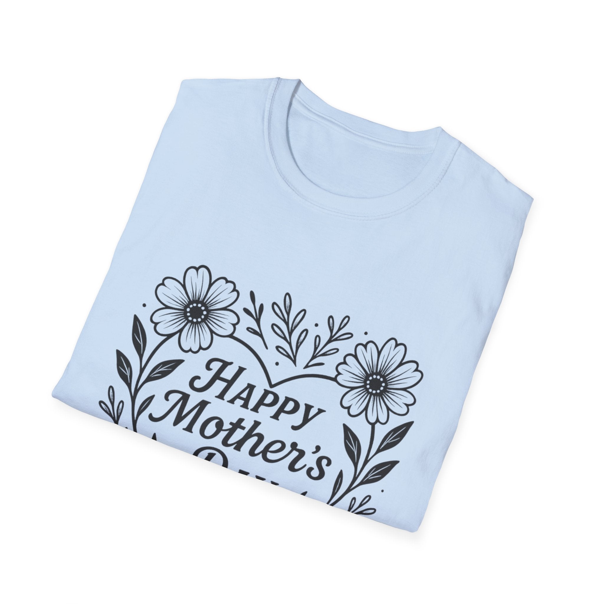 Mother's Day Floral Tee — "Happy Mother's Day" Heart Design