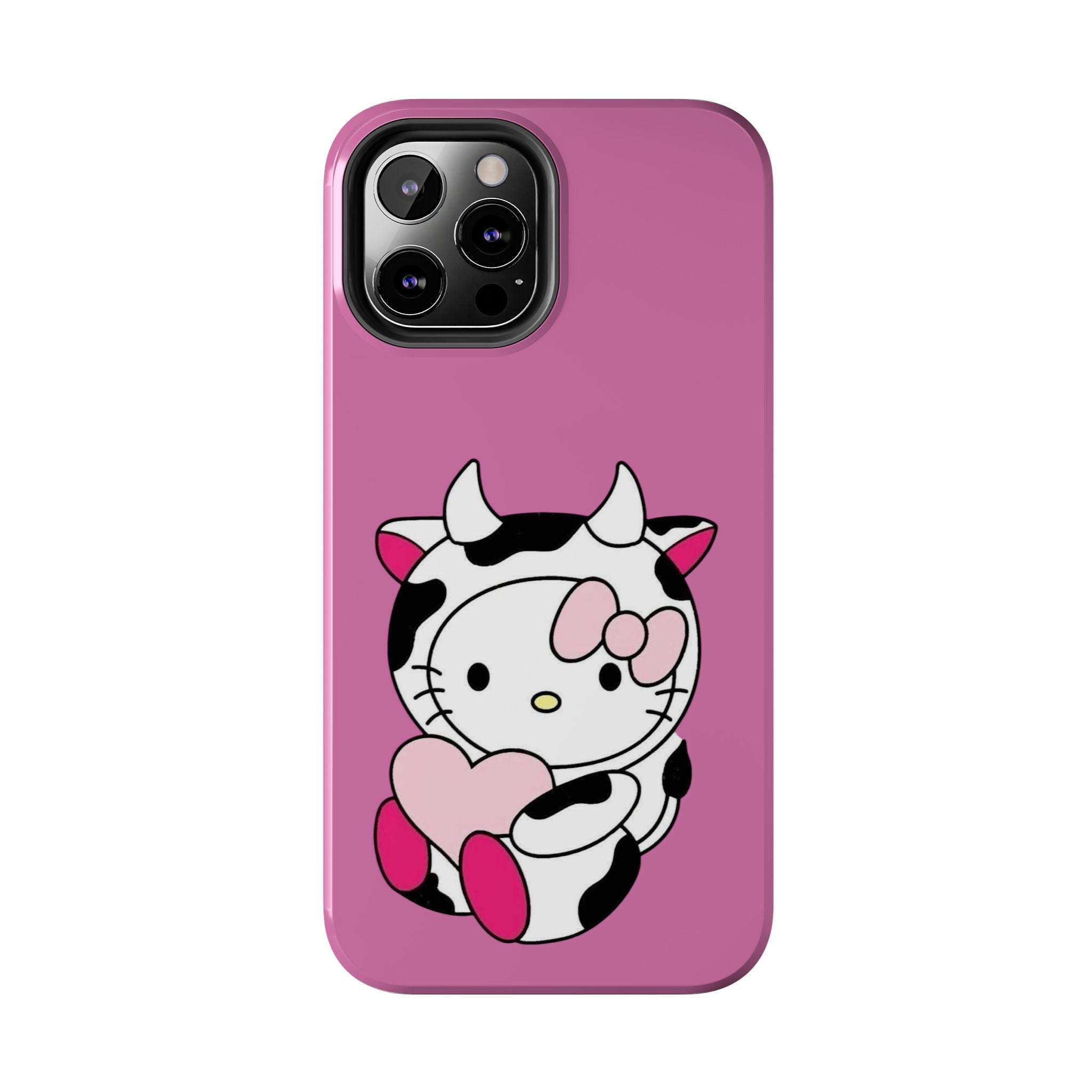 Hello Kitty Cow Cute Tough Phone Case – Pink Heart Protective Cover