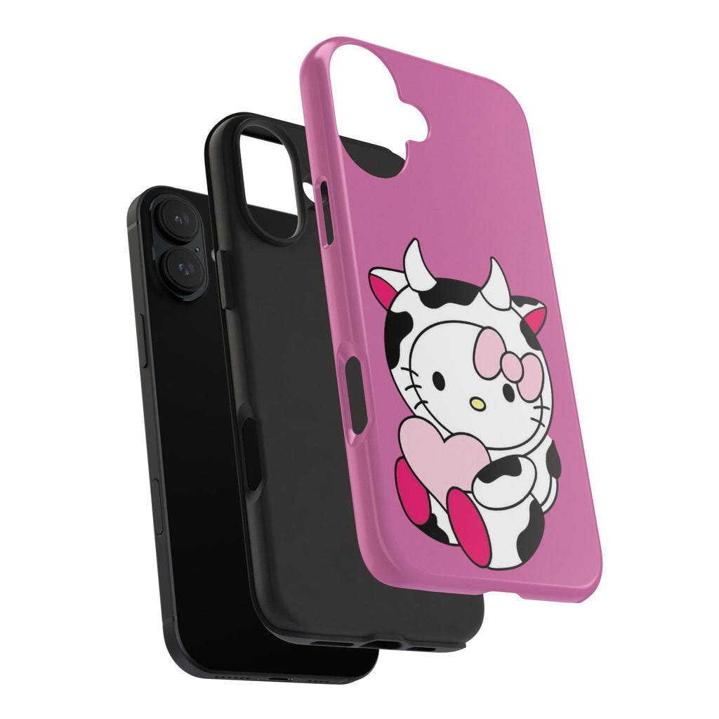 Hello Kitty Cow Cute Tough Phone Case – Pink Heart Protective Cover