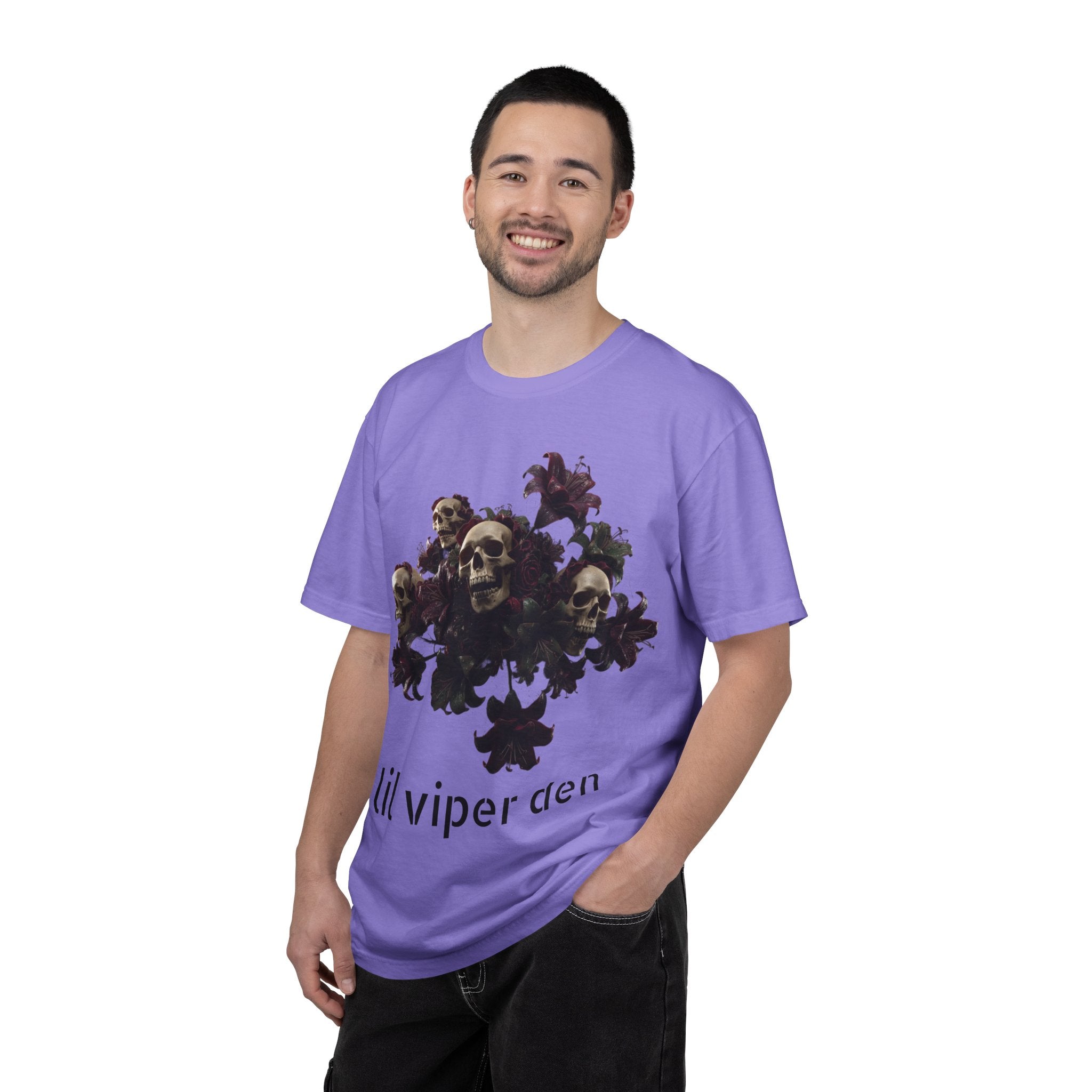 Lil Viper Den Skull Floral Tee — Gothic Graphic T-Shirt