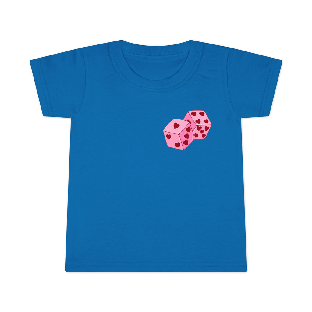 Toddler T-shirt - Pink Cupid Cherub Graphic Tee with Heart Dice (Valentine’s Day Kids Shirt)