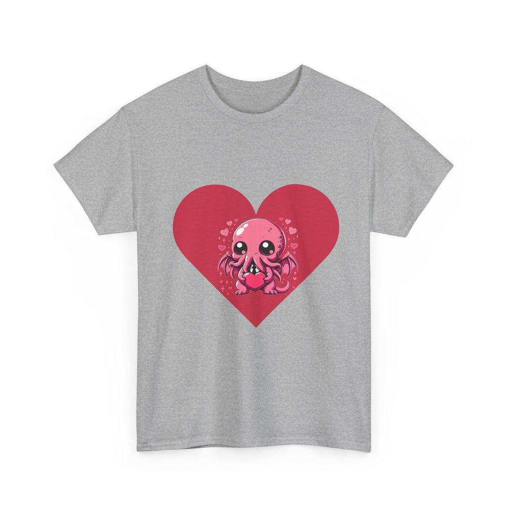 Cute Cthulhu Heart T-Shirt — Kawaii Octopus Valentine Tee