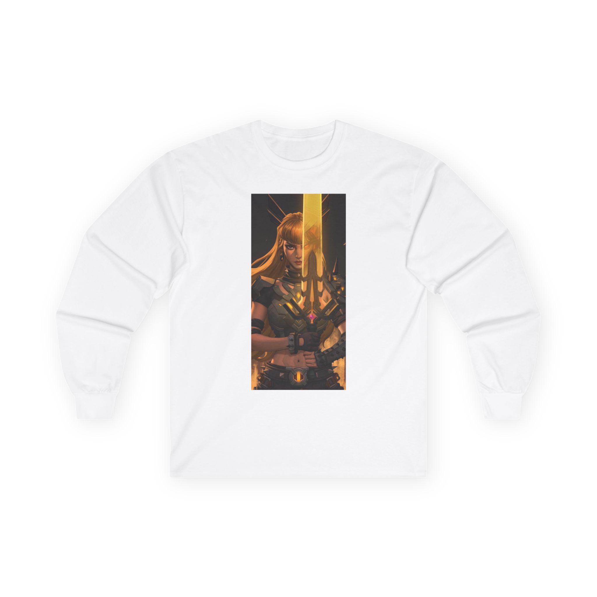 Magik Marvel Rivals Long Sleeve Tee — Golden Fantasy Warrior Graphic