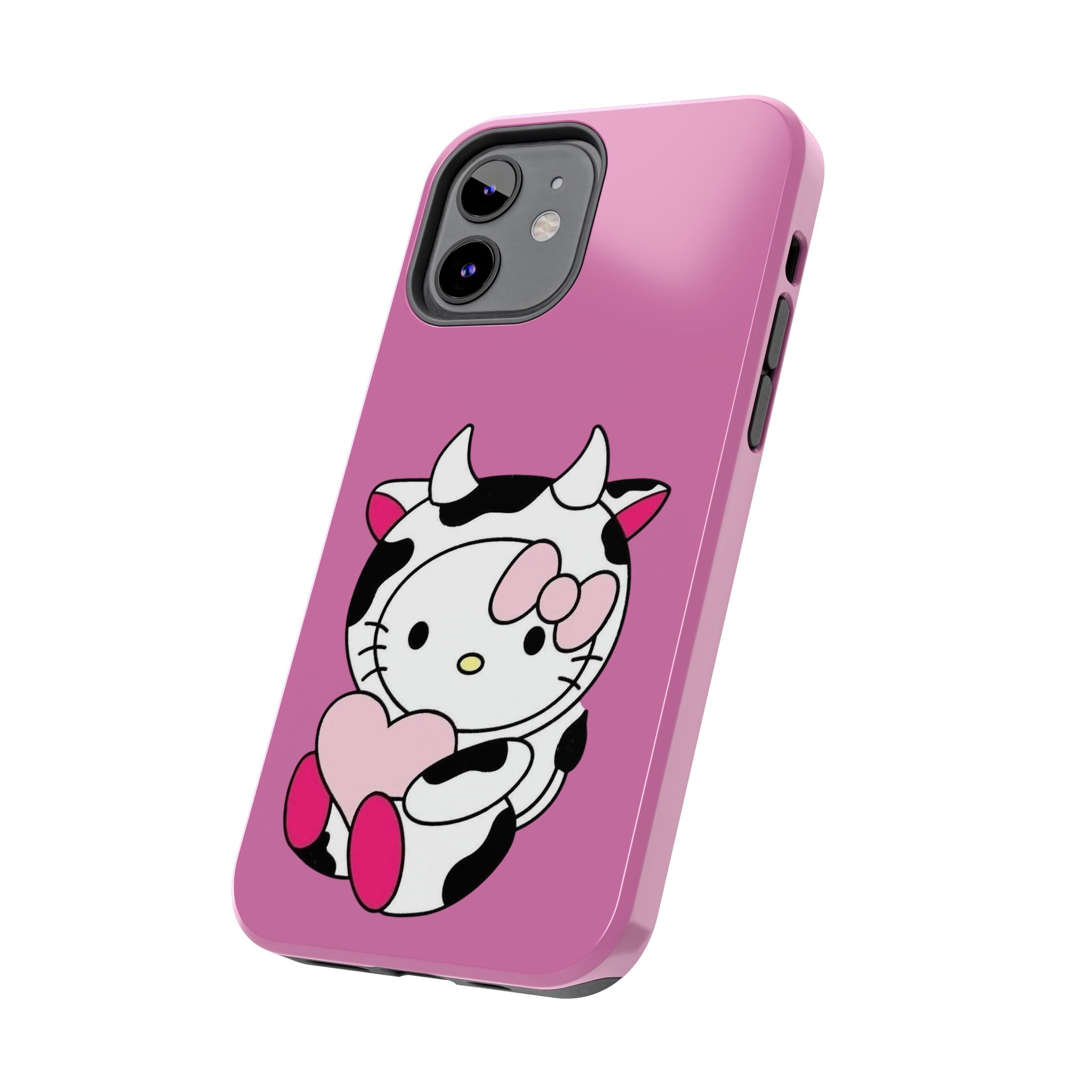 Hello Kitty Cow Cute Tough Phone Case – Pink Heart Protective Cover