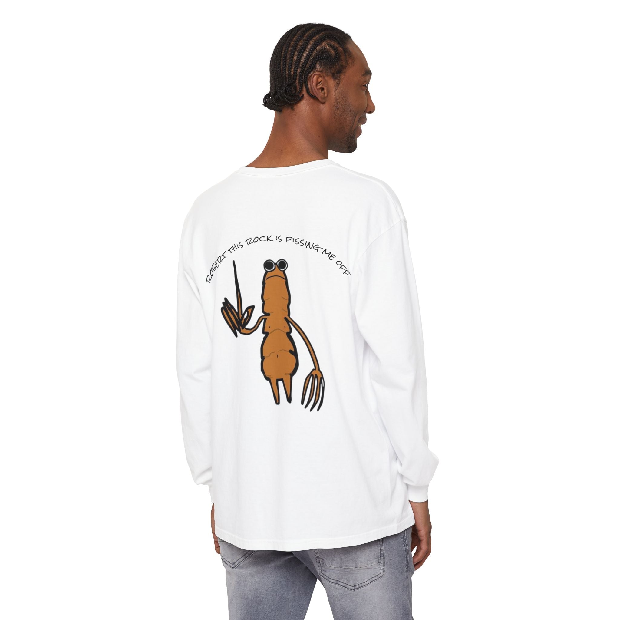 Marcus Character Long Sleeve Tee — Whimsical Creature Illustration Shirt