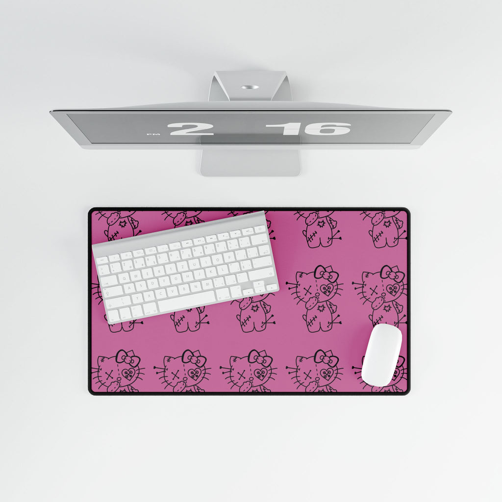 hello kitty gothic  Pattern Desk Mat – Cute Hello Kitty Style Mouse Pad Surface